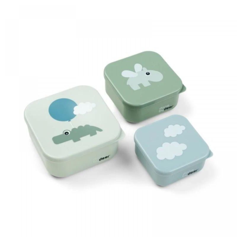 Happy Clouds Snack Box Σετ 3τμχ Green