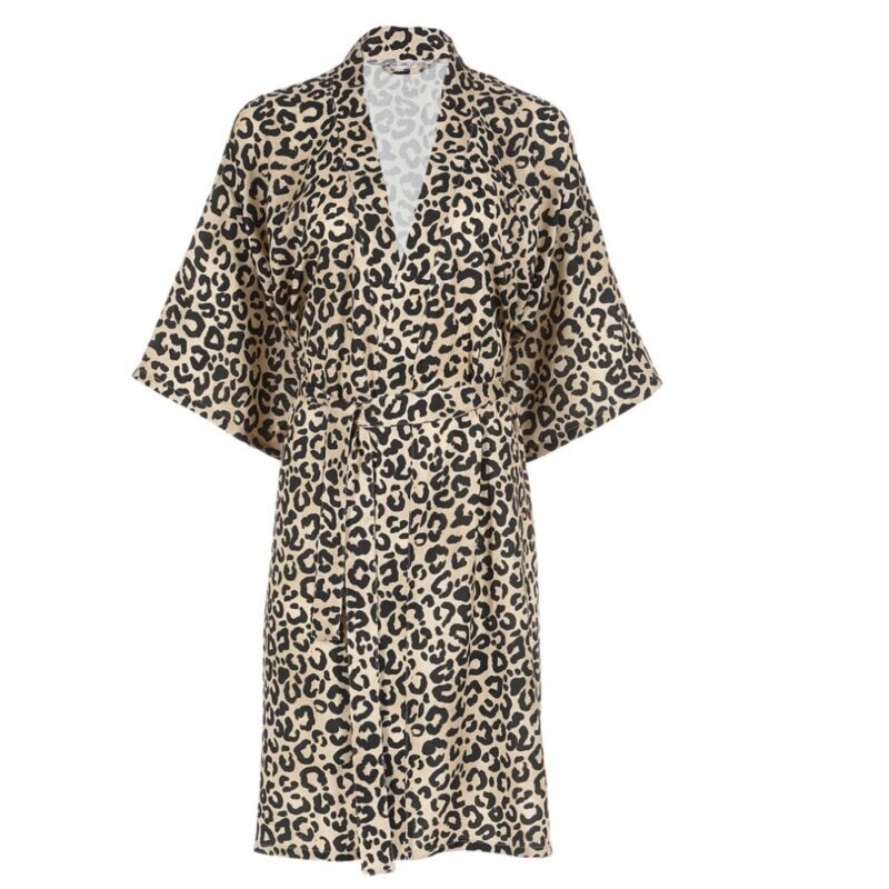Leopard Cream Bamboo Kimono