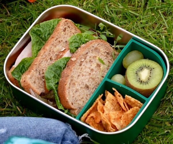Dino Lunch Box γεμάτο με φαγητό