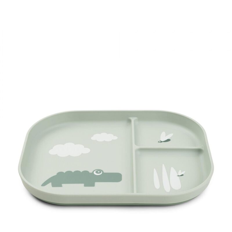 Happy Clouds Croco Παιδικό Πιάτο Με Χωρίσματα Green