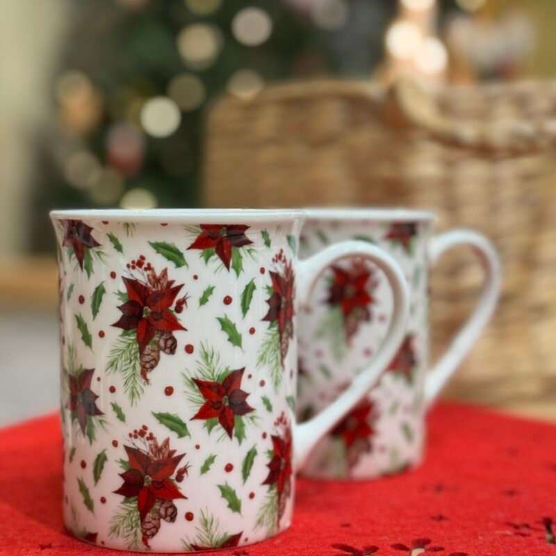 Κεραμική Κούπα Με Γκι & Αλεξανδρινά 4 Σχέδια