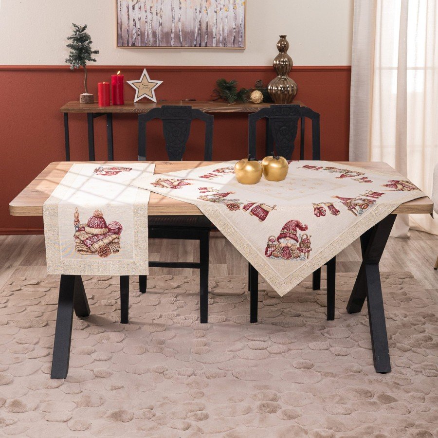 Velbert Σετ Καρέ Runner 2τμχ στρωμένο σε τραπέζι