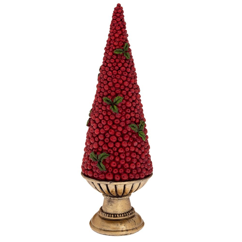 Χριστουγεννιάτικο Δεντράκι Σε Χρυσή Βάση Κόκκινο