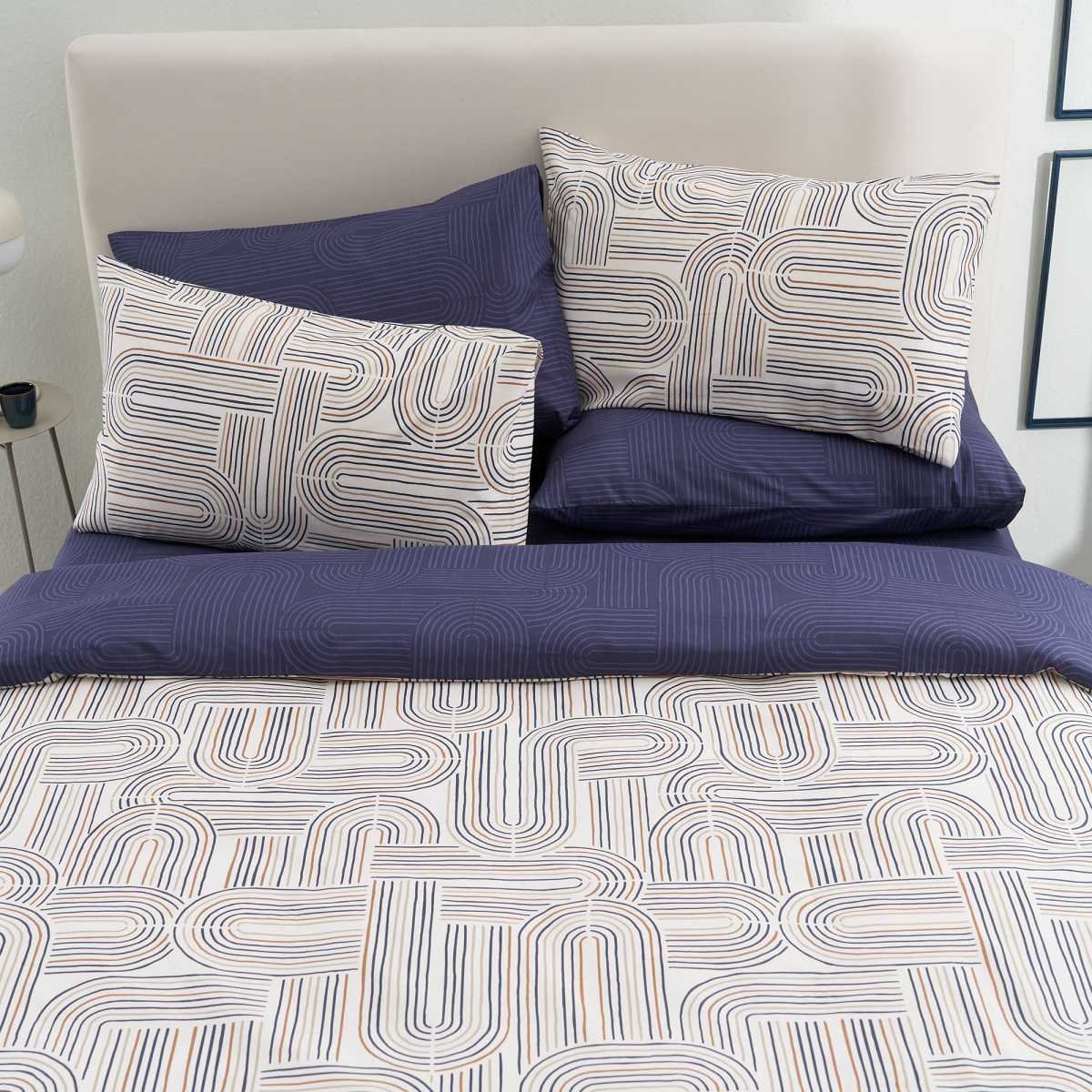 Lorena-1 Σετ Σεντόνια Υ/Δ 4τμχ στρωμένα σε κρεβάτι