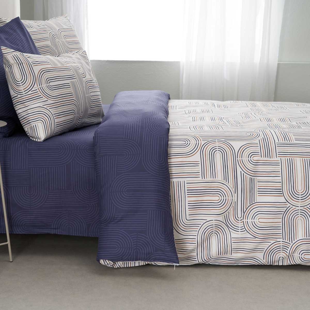 Lorena-1 Σετ Σεντόνια Υ/Δ 4τμχ στρωμένα σε κρεβάτι