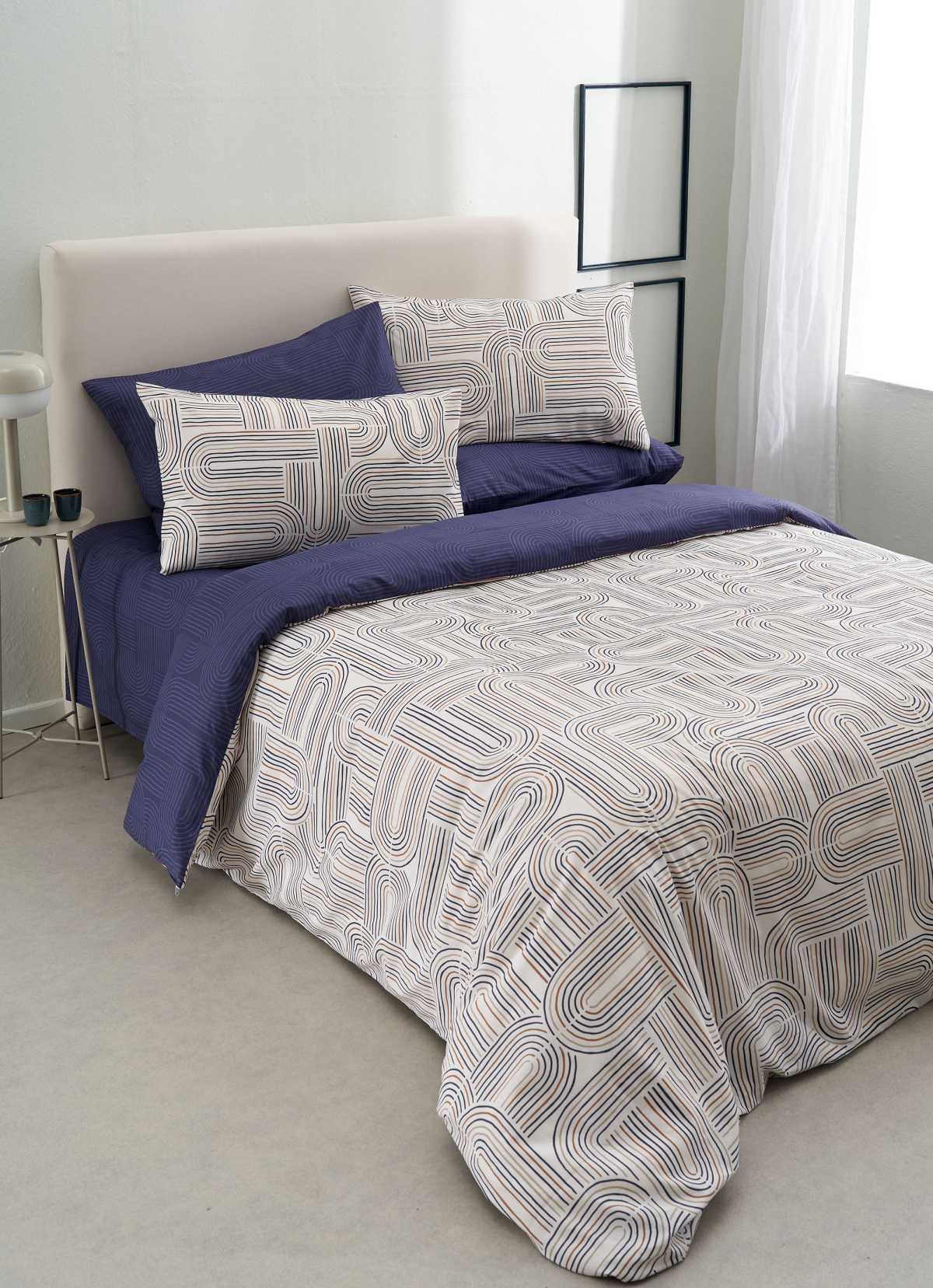 Lorena-1 Σετ Σεντόνια Υ/Δ 4τμχ στρωμένα σε κρεβάτι