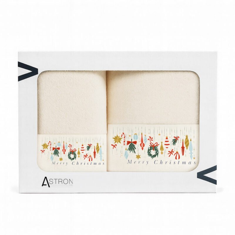 Merry Christmas Σετ Χριστουγεννιάτικες Πετσέτες 2τμχ