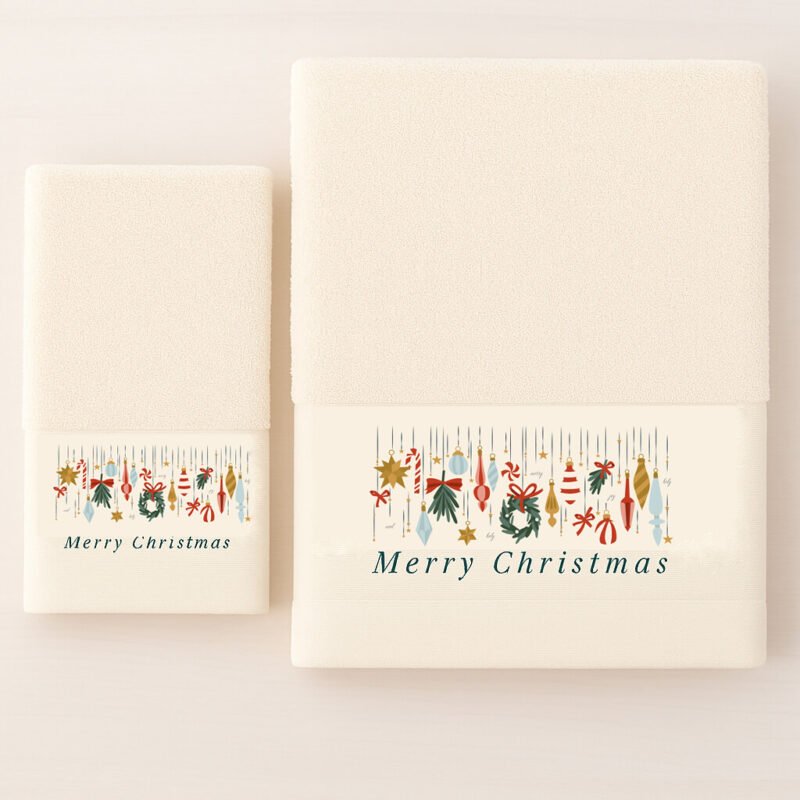 Merry Christmas Σετ Χριστουγεννιάτικες Πετσέτες 2τμχ