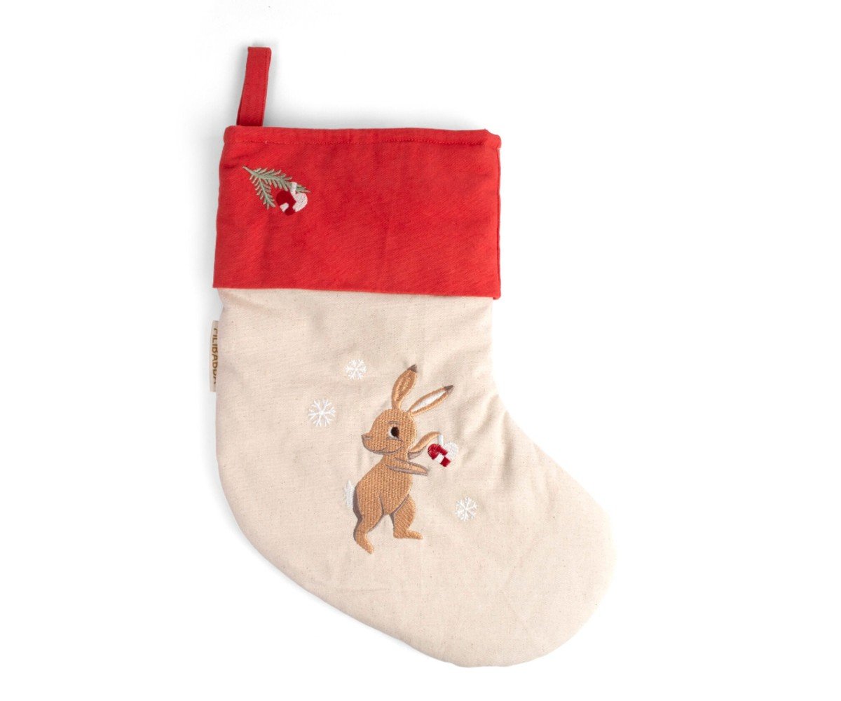 Wonderful Winter Hare Embroidered Stocking