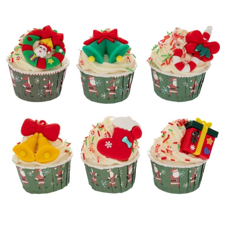 Μαγνητάκι Cupcake Με Χριστουγεννιάτικες Φιγούρες 6 Σχέδια
