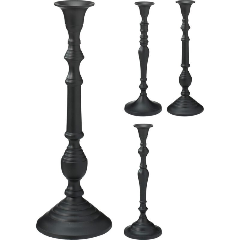 Μεταλλικό Κηροπήγιο Μαύρο 29cm