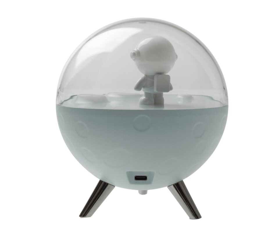 Φεγγάρι Με Αστροναύτη Παιδικό Φωτάκι Νυκτός RGB Μπλε