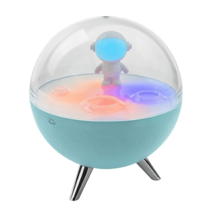 Φεγγάρι Με Αστροναύτη Παιδικό Φωτάκι Νυκτός RGB Μπλε