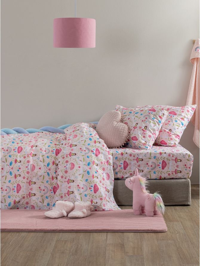 My Kingdom MK772 Σετ Σεντόνια Μονά στρωμένα σε κρεβάτι