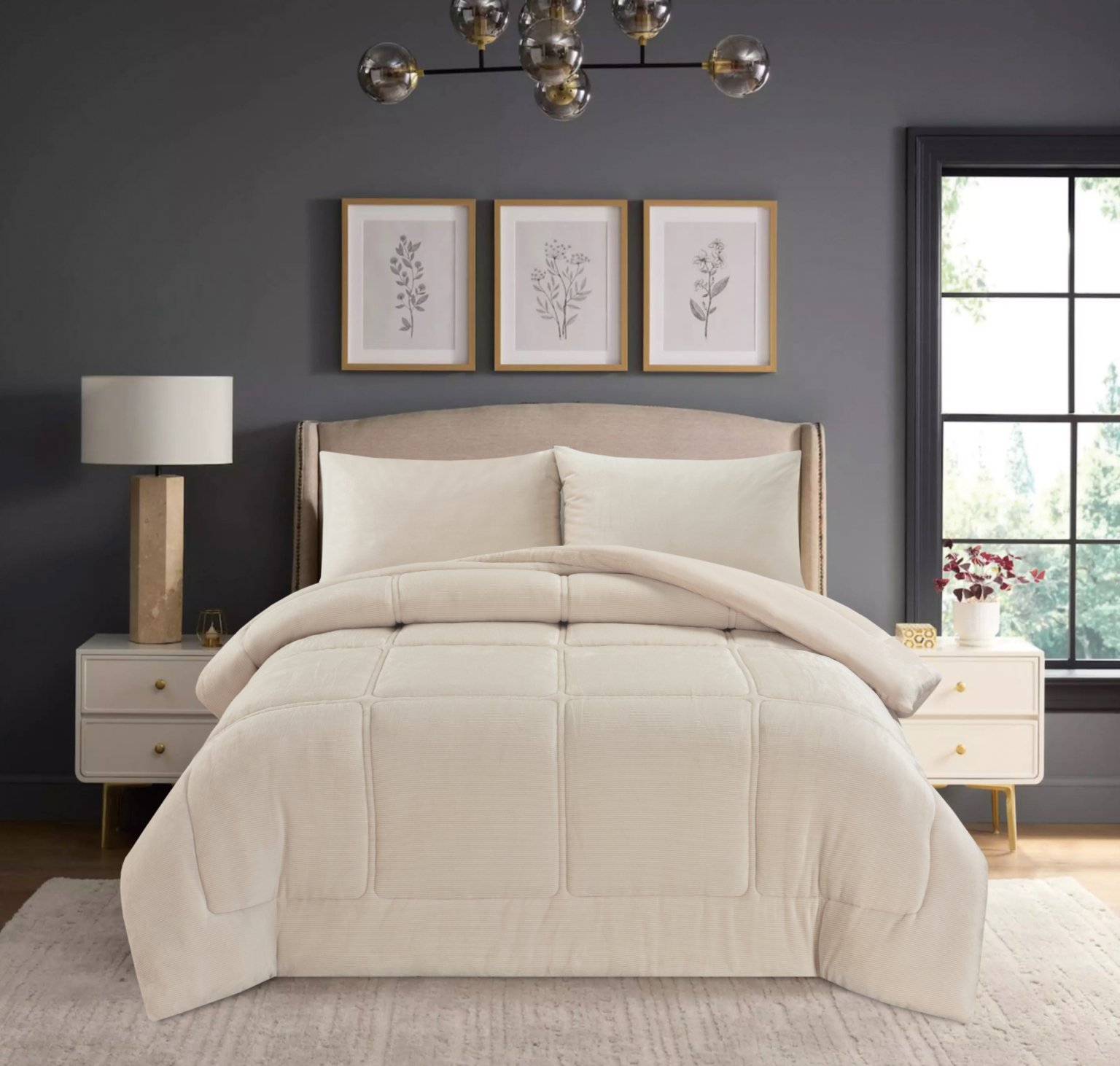 Napoli Κουβερτοπάπλωμα Μονό Cream στρωμένο σε κρεβάτι