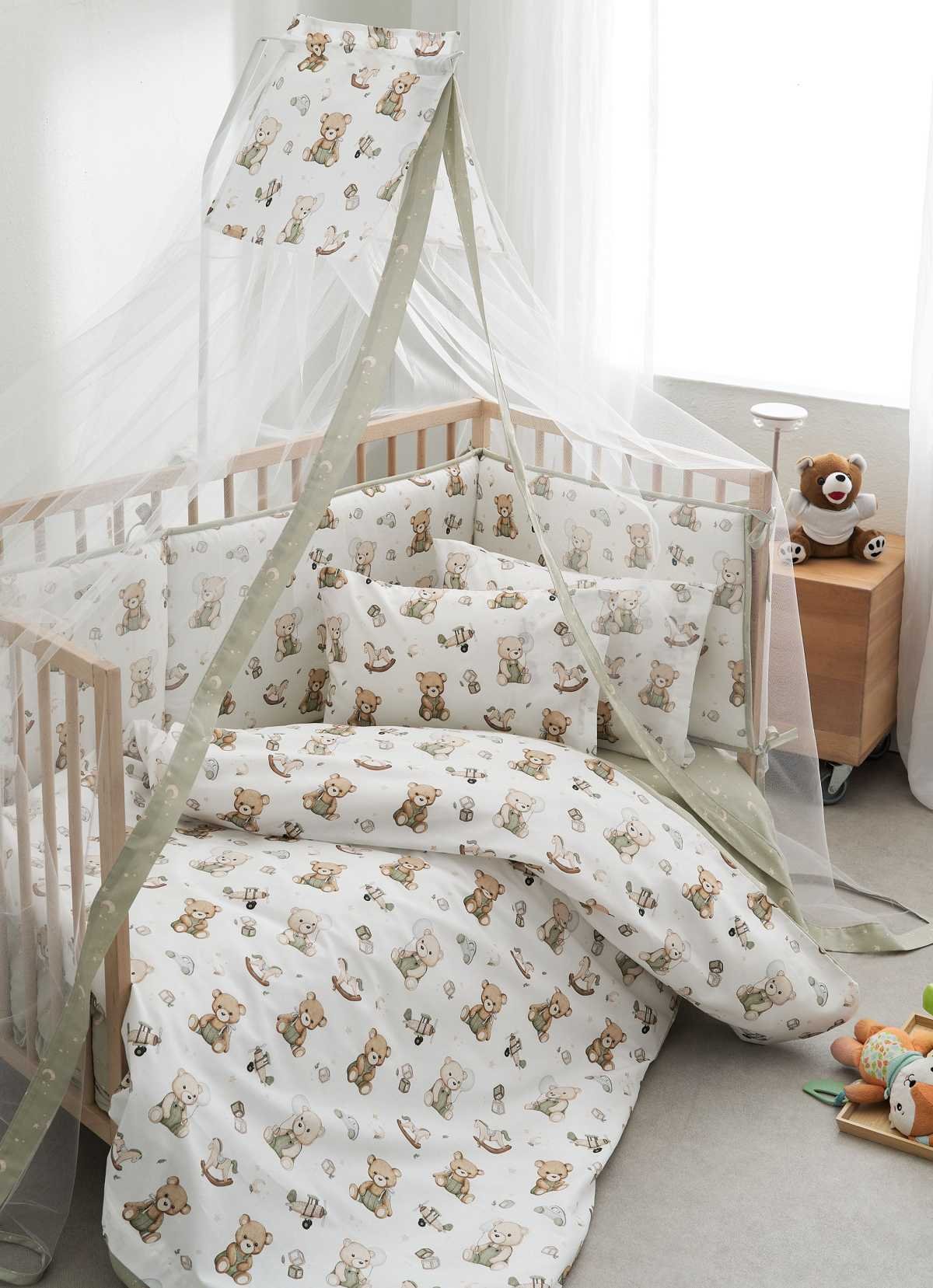 Teddy Σετ Βρεφική Παπλωματοθήκη 2τμχ στρωμένη σε κρεβάτι