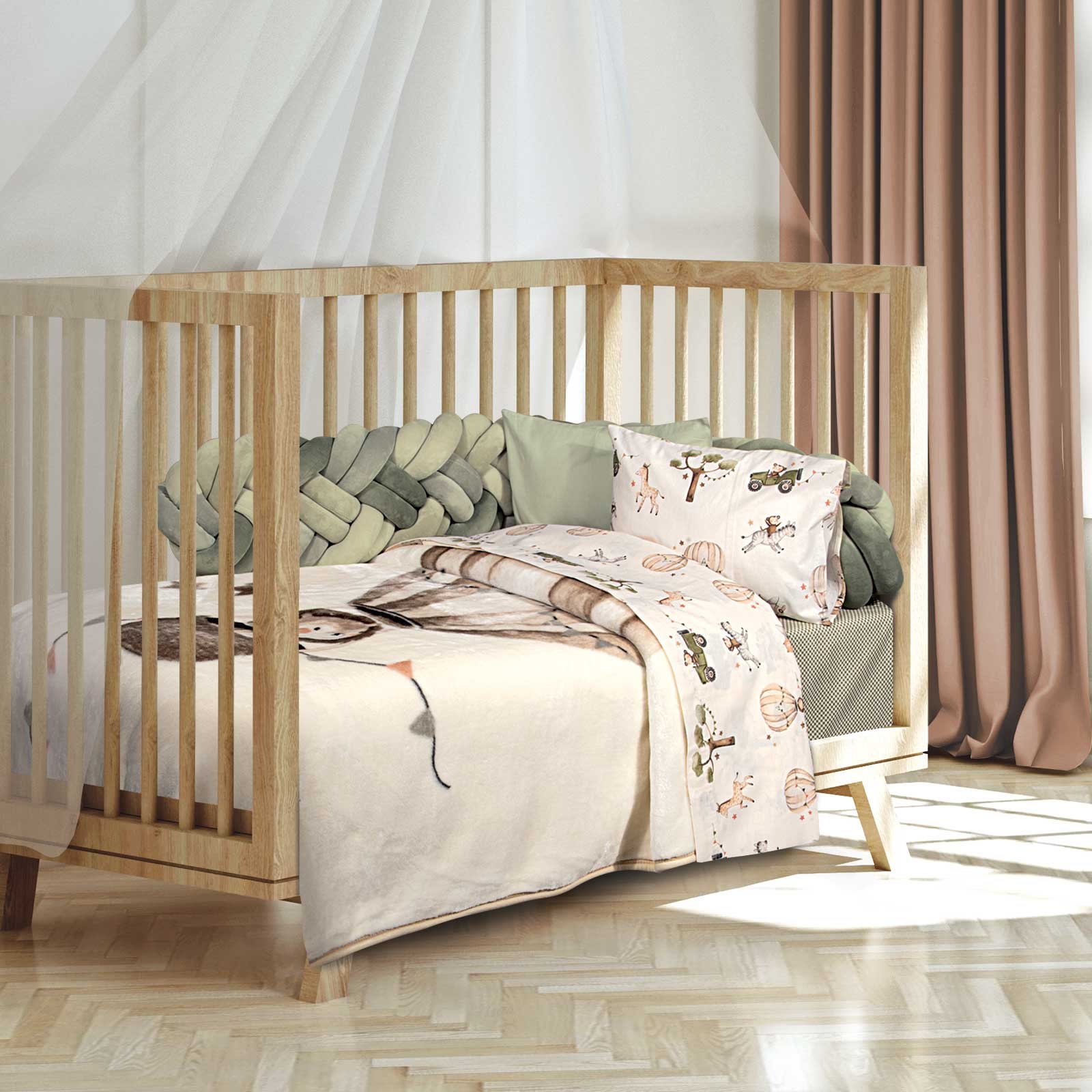 Velour 8860 Κουβέρτα Κούνιας στρωμένη σε κούνια