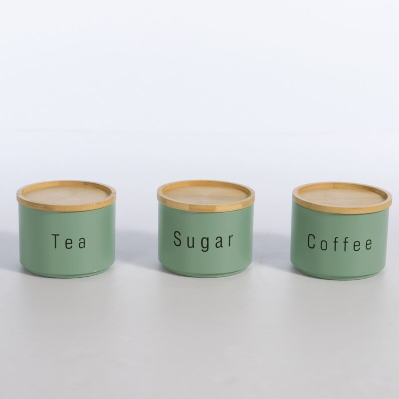 Σετ Coffee-Tea-Sugar Δοχείο Αποθήκευσης 3τμχ Green