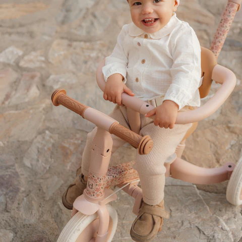 Fairy Floral Τρίκυκλο Ποδήλατο, πάνω στο οποίο κάθεται ένα παιδάκι