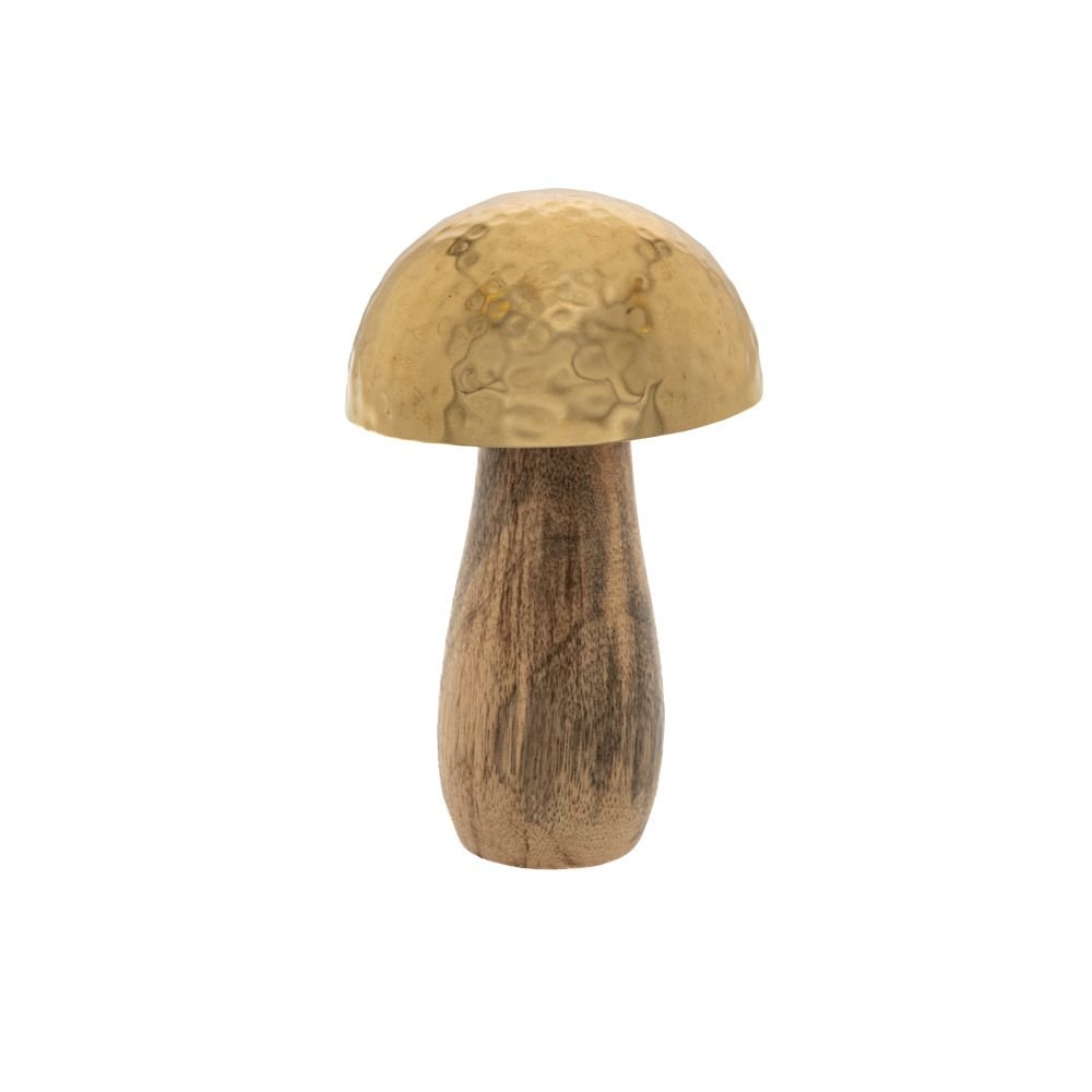 Ξύλινο Μανιτάρι Με Χρυσό Σφυρήλατο