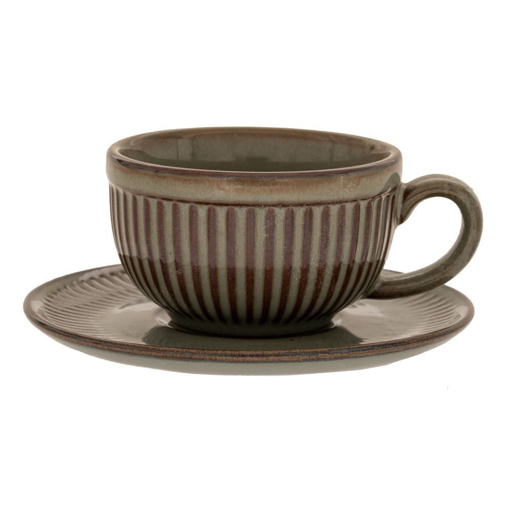 Σετ Φλυτζανάκι Του Καφέ Με Πιατάκι 6τμχ Πράσινο