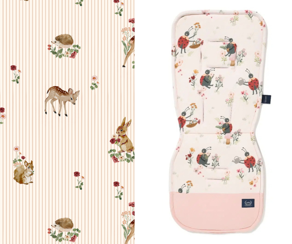 Προστατευτικό Καροτσιού Bambiland Velvet Powder Pink