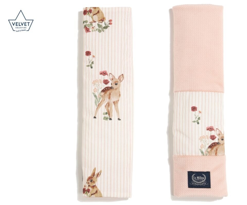 Jersey Seat Belt Cover Bambiland Velvet Powder Pink
