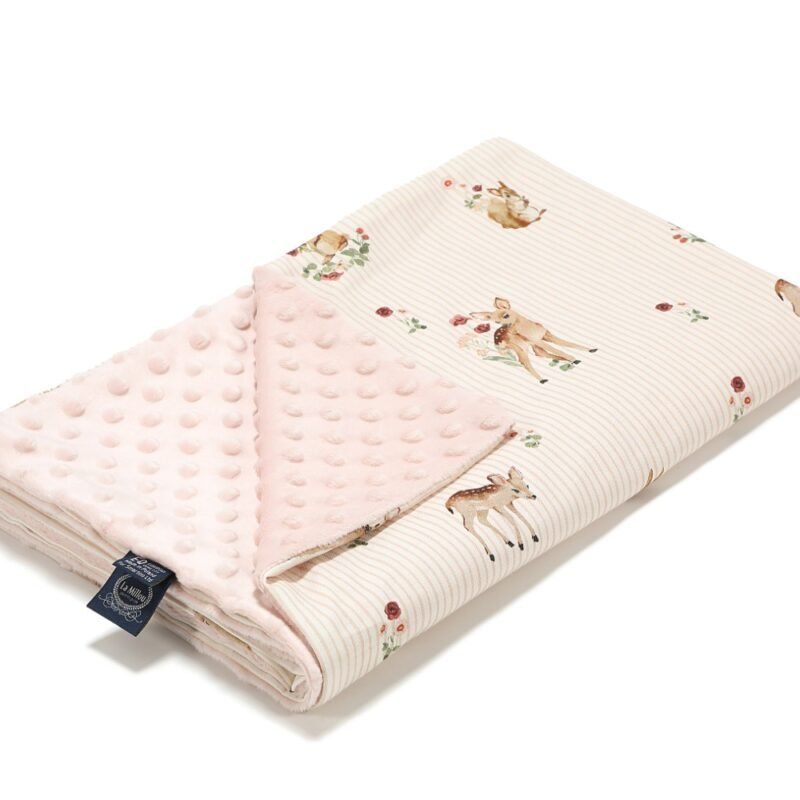 Bambiland Λεπτή Κουβέρτα Minky Powder Pink