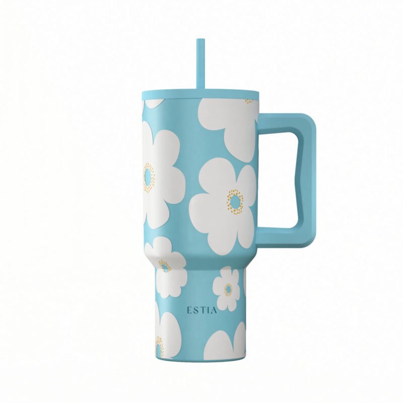 StrawTumbler XL Blue Daisy 900ml