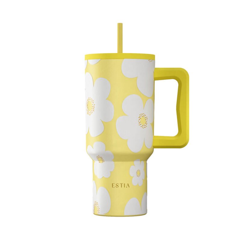 StrawTumbler XL Yellow Daisy 900ml